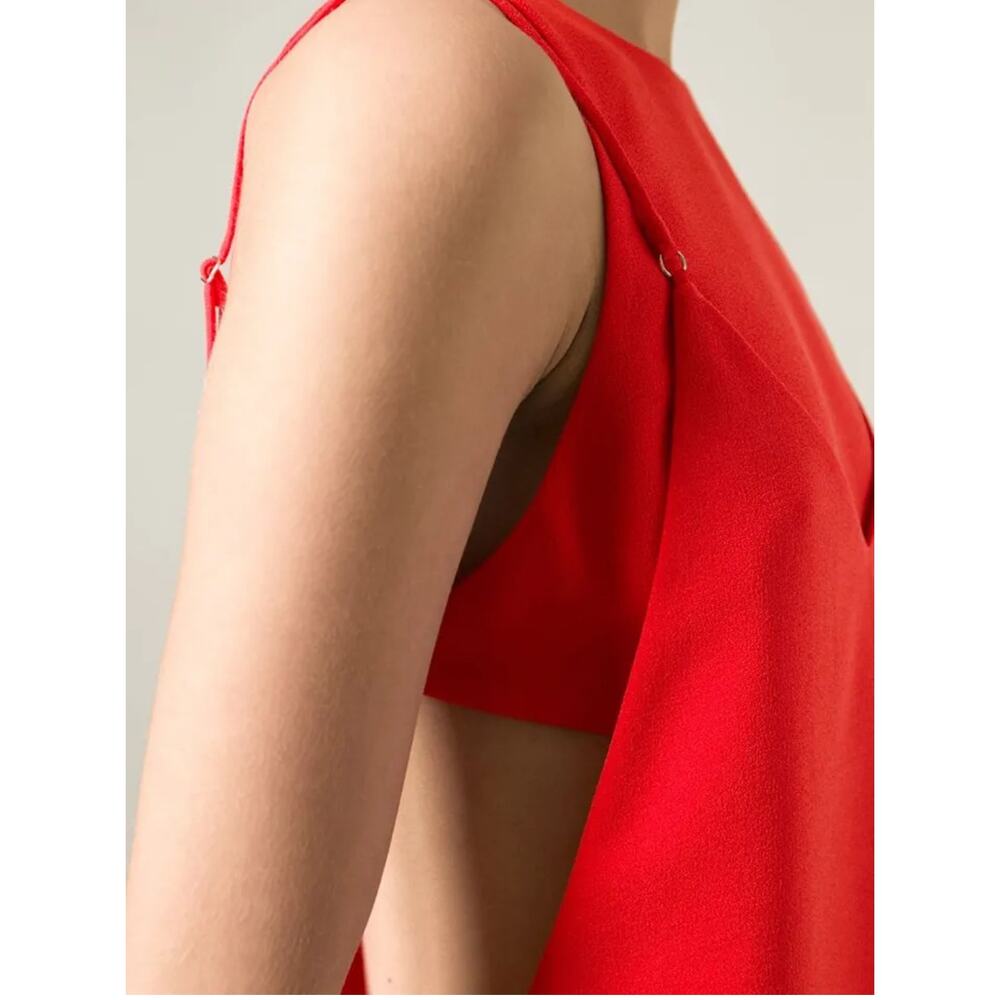 T by Alexander Wang Red Draped Sleeveless Blouse